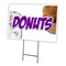 Signmission Donuts1 Yard Sign & Stake outdoor plastic coroplast window, C-1824 Donuts1 C-1824 Donuts1 - alternate 1